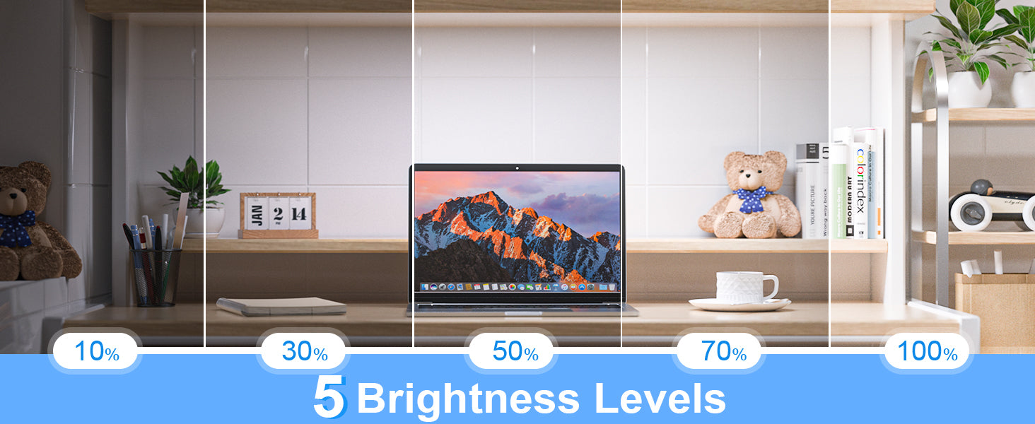 WILLED 5W Dimmable Night Light 3 Colors Adjustable Makeup Light with 2500mAh Rechargeable Under Cabinet for Closet Bedside Desk