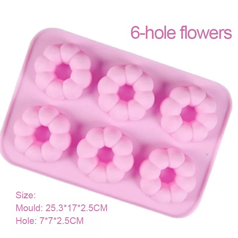 Silicone Donut Maker 3D DIY Baking Pastry Cookie Chocolate Round Mold Muffin Cake Mould Dessert Handmade Kitchen Cooking Tools