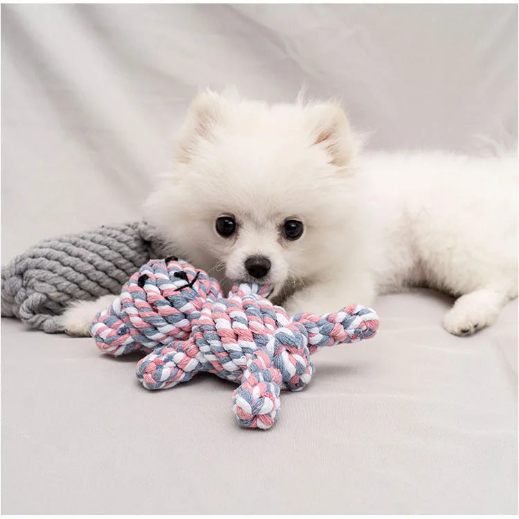 1pcs Bite Resistant Pet Dog Chew Toys for Small Dogs Cleaning Teeth Puppy Dog Rope Knot Ball Toy Playing Animals Dogs Toys Pets