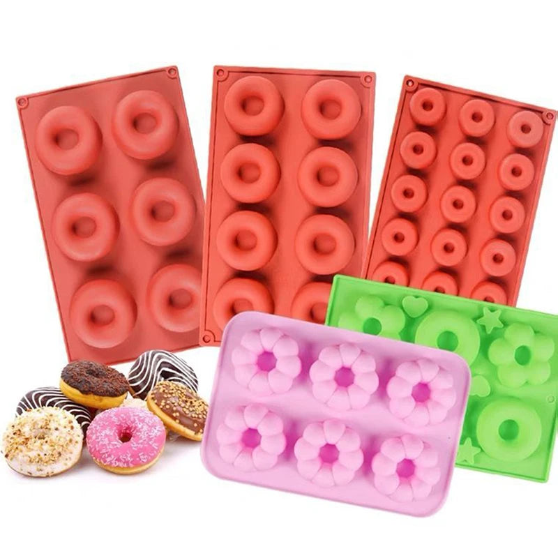 Silicone Donut Maker 3D DIY Baking Pastry Cookie Chocolate Round Mold Muffin Cake Mould Dessert Handmade Kitchen Cooking Tools