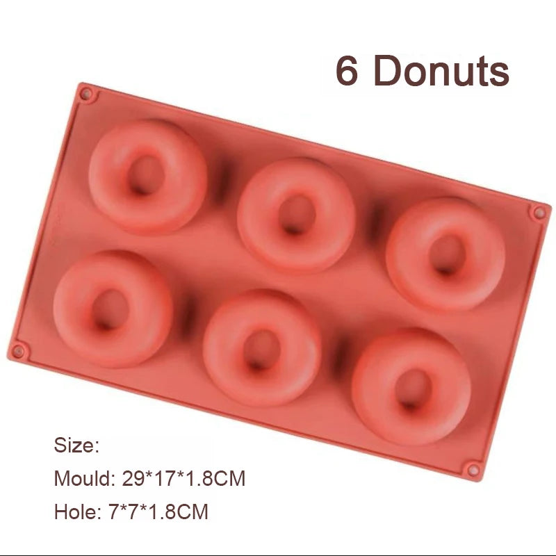 Silicone Donut Maker 3D DIY Baking Pastry Cookie Chocolate Round Mold Muffin Cake Mould Dessert Handmade Kitchen Cooking Tools