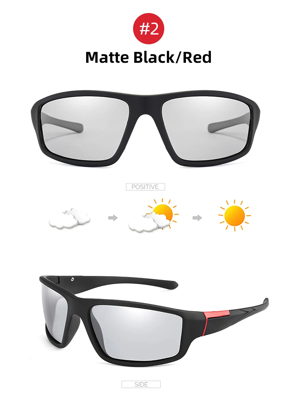 VIVIBEE Men Photochromic Sunglasses Black Sports Goggles Women Color Changing Polarized Driving 2025 Discoloration Sun Glasses