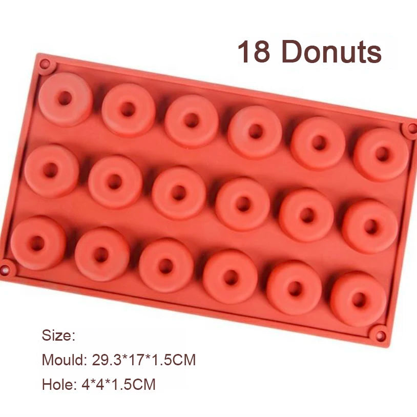 Silicone Donut Maker 3D DIY Baking Pastry Cookie Chocolate Round Mold Muffin Cake Mould Dessert Handmade Kitchen Cooking Tools