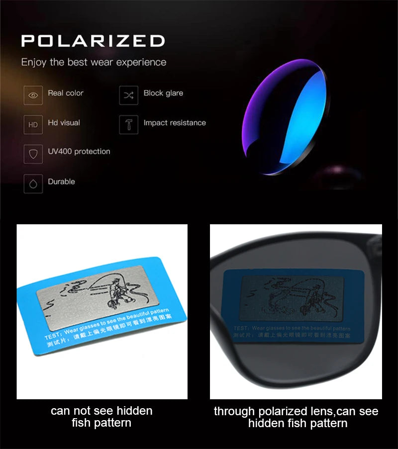 New Fashion Polarized Sunglasses Men Women Luxury Square Black Sun Glasses Male Female Stylish Hiking Driving Shades UV400