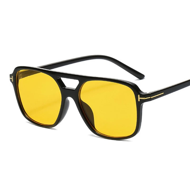 Vintage Square Sunglasses Woman Retro Brand Mirror Sun Glasses Female Black Yellow Fashion Candy Colors Oculos De Sol Feminino