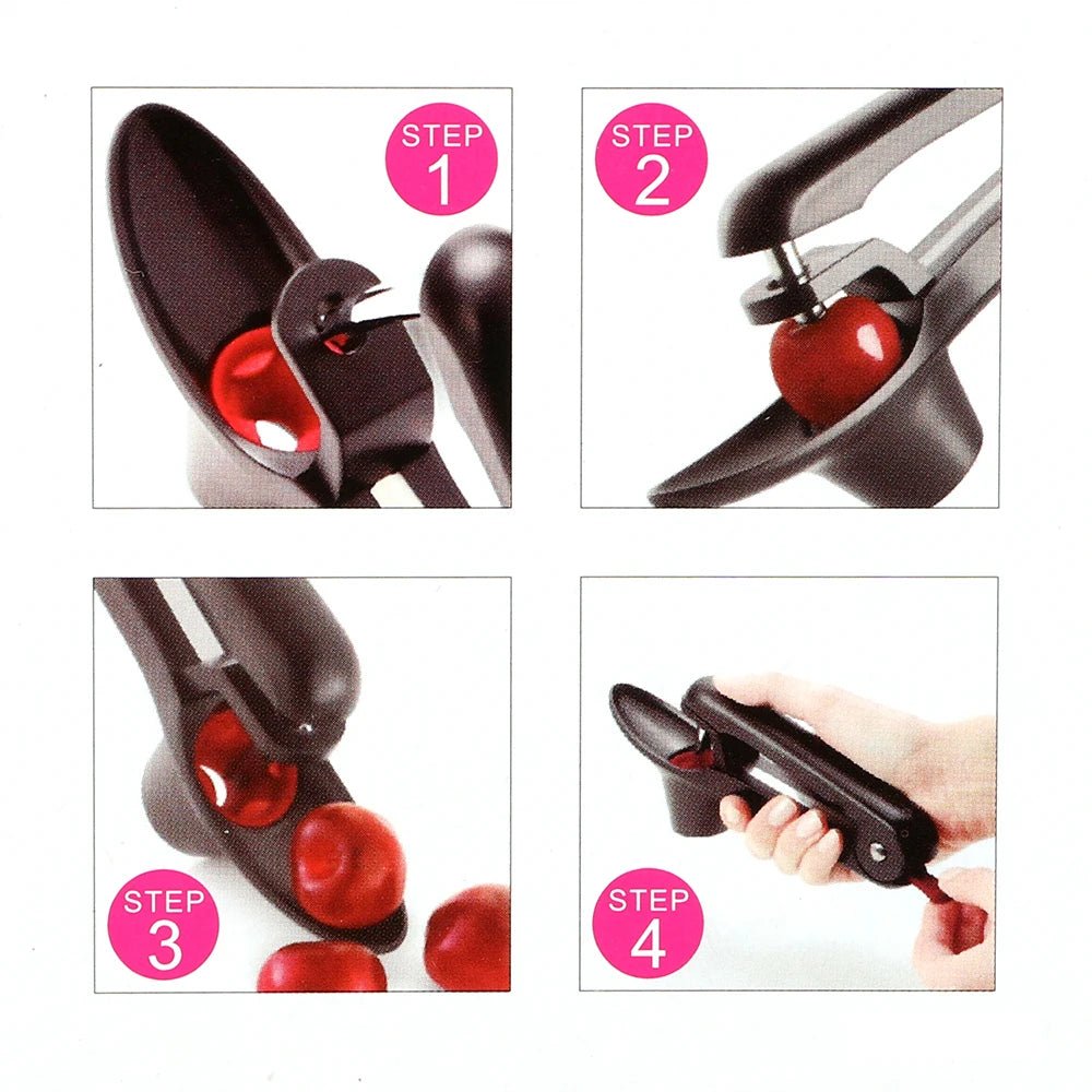 HOOMIN Cherry Core Seed Remover Kitchen Accessories Useful Olives Go Nuclear Device Cherry Pitter Plastic Fruits Gadgets Tools