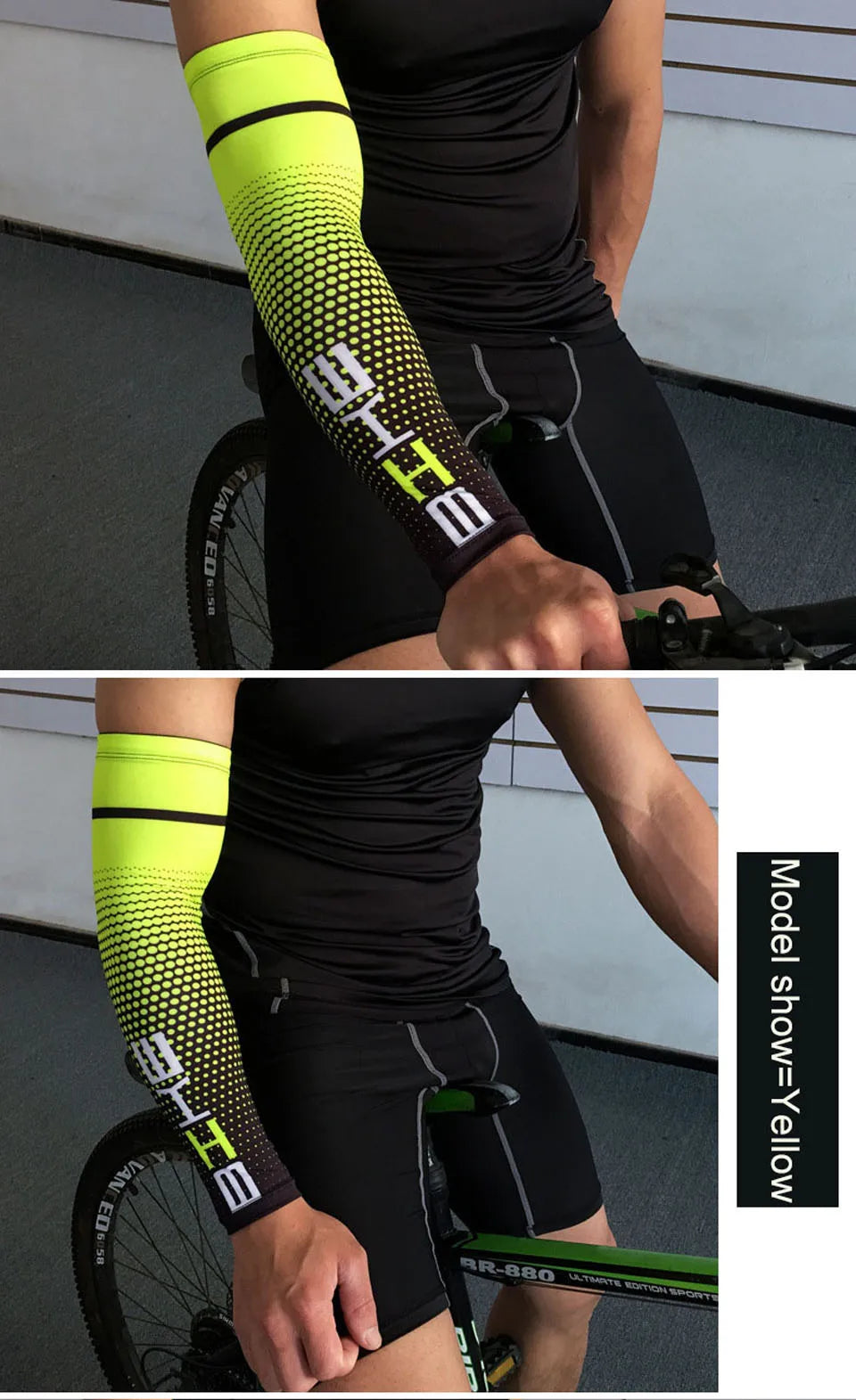 1 Pair Cool Men Cycling Running Bicycle UV Sun Protection Cuff Cover Protective Arm Sleeve Bike Sport Arm Warmers Sleeves