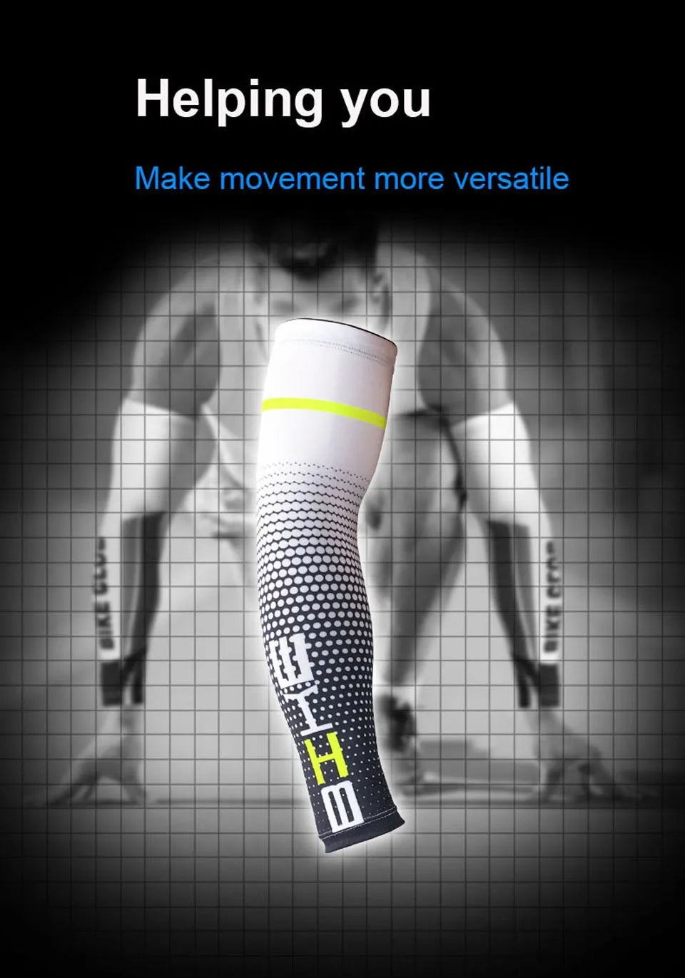 1 Pair Cool Men Cycling Running Bicycle UV Sun Protection Cuff Cover Protective Arm Sleeve Bike Sport Arm Warmers Sleeves