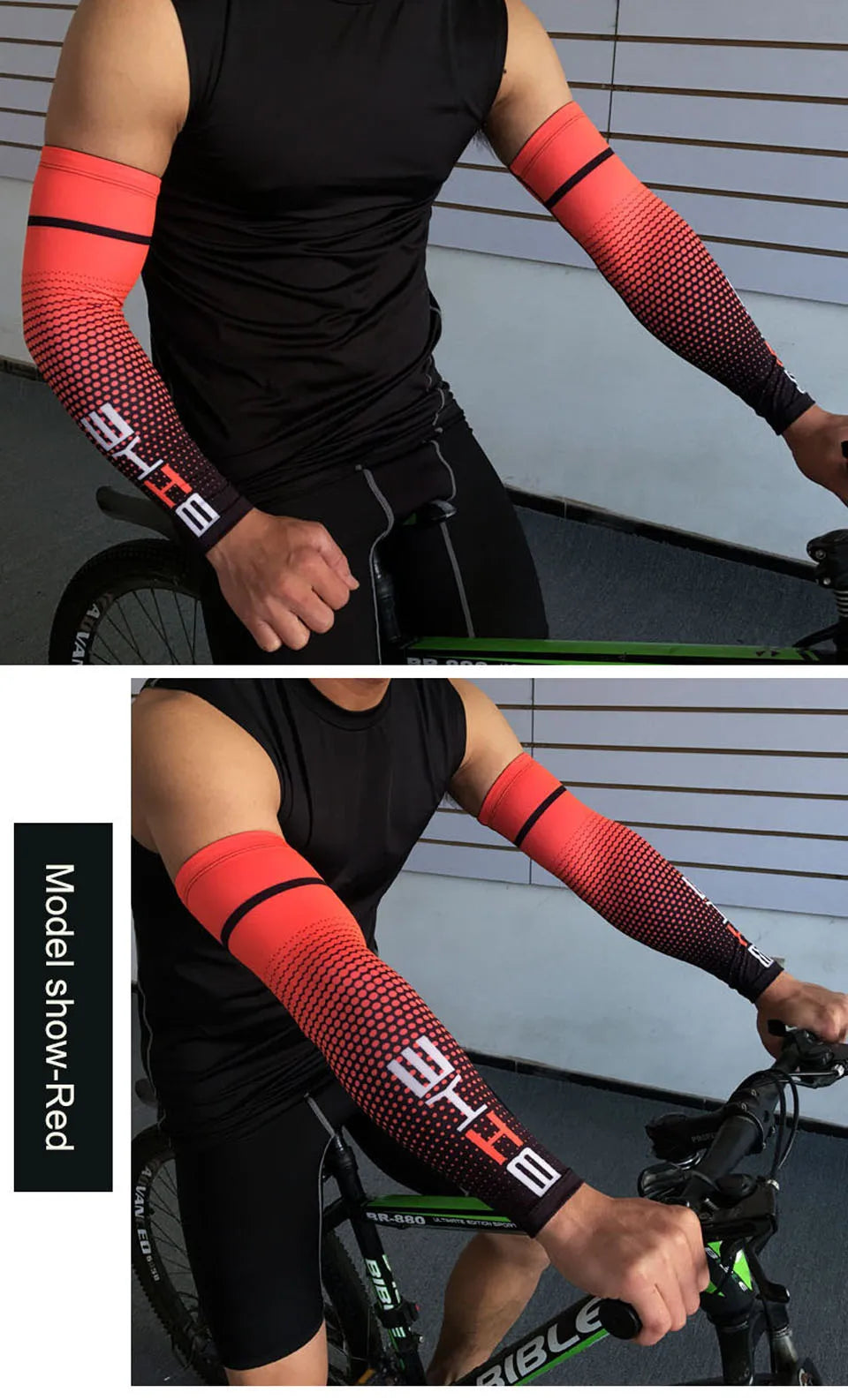 1 Pair Cool Men Cycling Running Bicycle UV Sun Protection Cuff Cover Protective Arm Sleeve Bike Sport Arm Warmers Sleeves