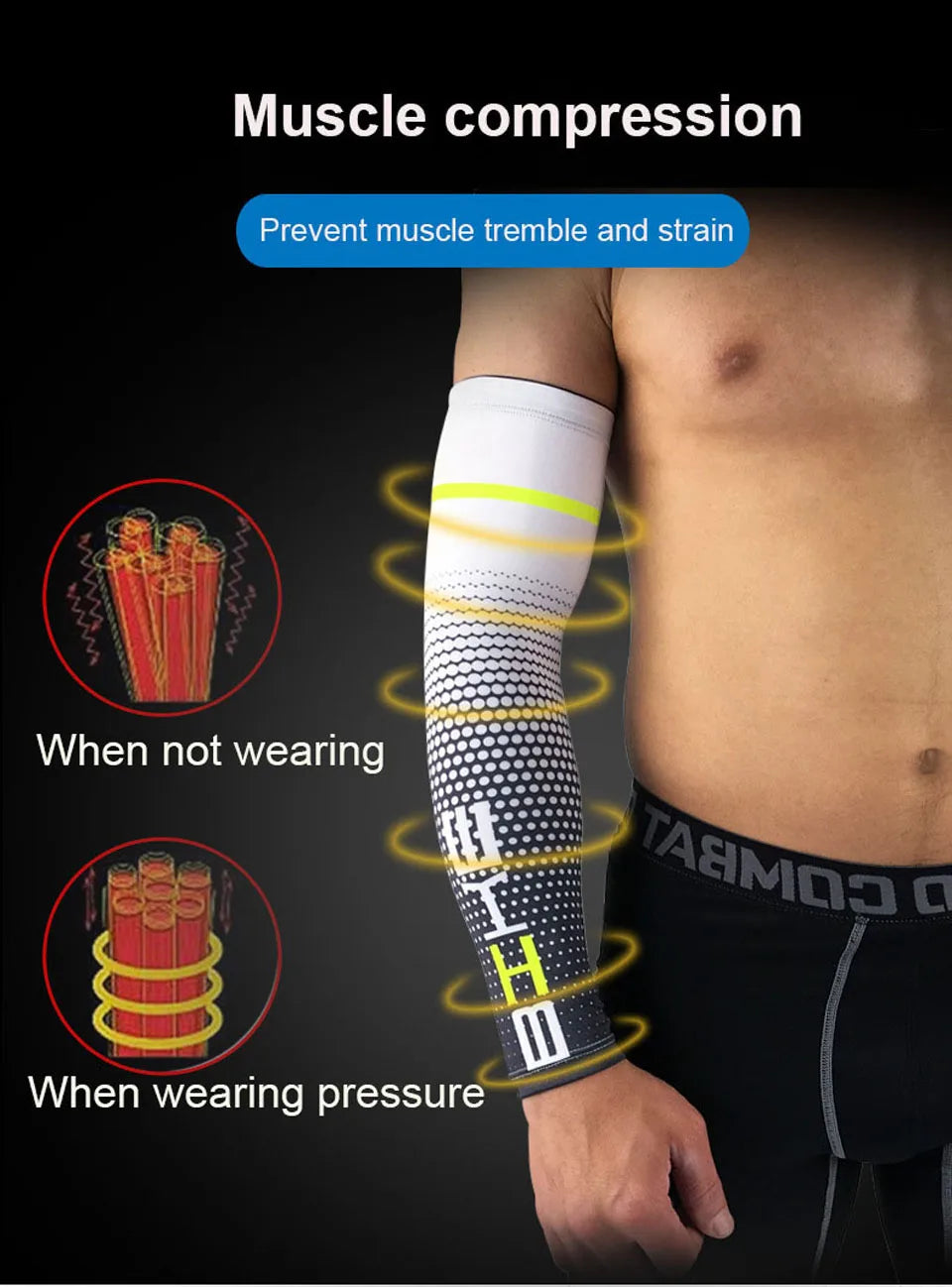 1 Pair Cool Men Cycling Running Bicycle UV Sun Protection Cuff Cover Protective Arm Sleeve Bike Sport Arm Warmers Sleeves