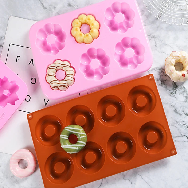 Silicone Donut Maker 3D DIY Baking Pastry Cookie Chocolate Round Mold Muffin Cake Mould Dessert Handmade Kitchen Cooking Tools