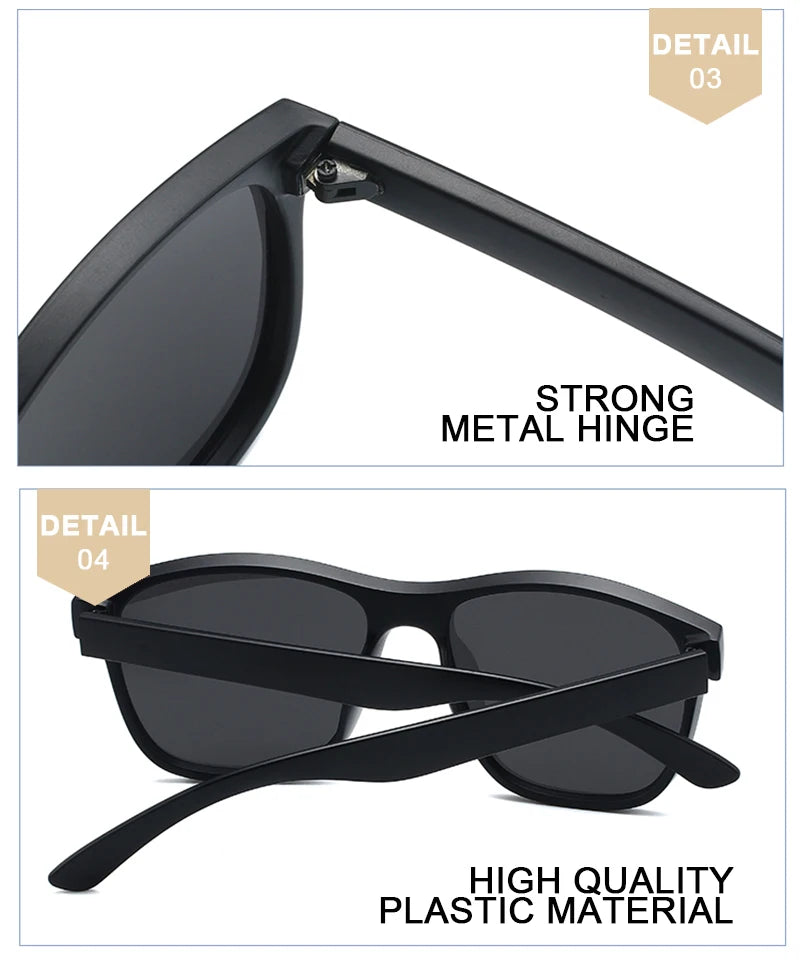 New Fashion Polarized Sunglasses Men Women Luxury Square Black Sun Glasses Male Female Stylish Hiking Driving Shades UV400