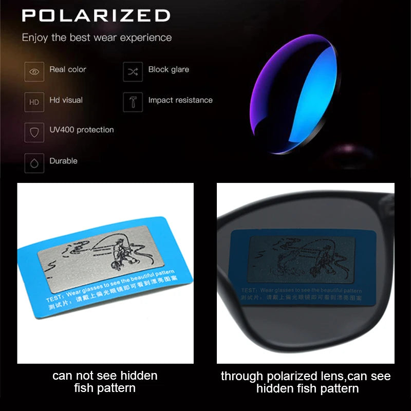 New Fashion Polarized Sunglasses Men Women Luxury Square Black Sun Glasses Male Female Stylish Hiking Driving Shades UV400