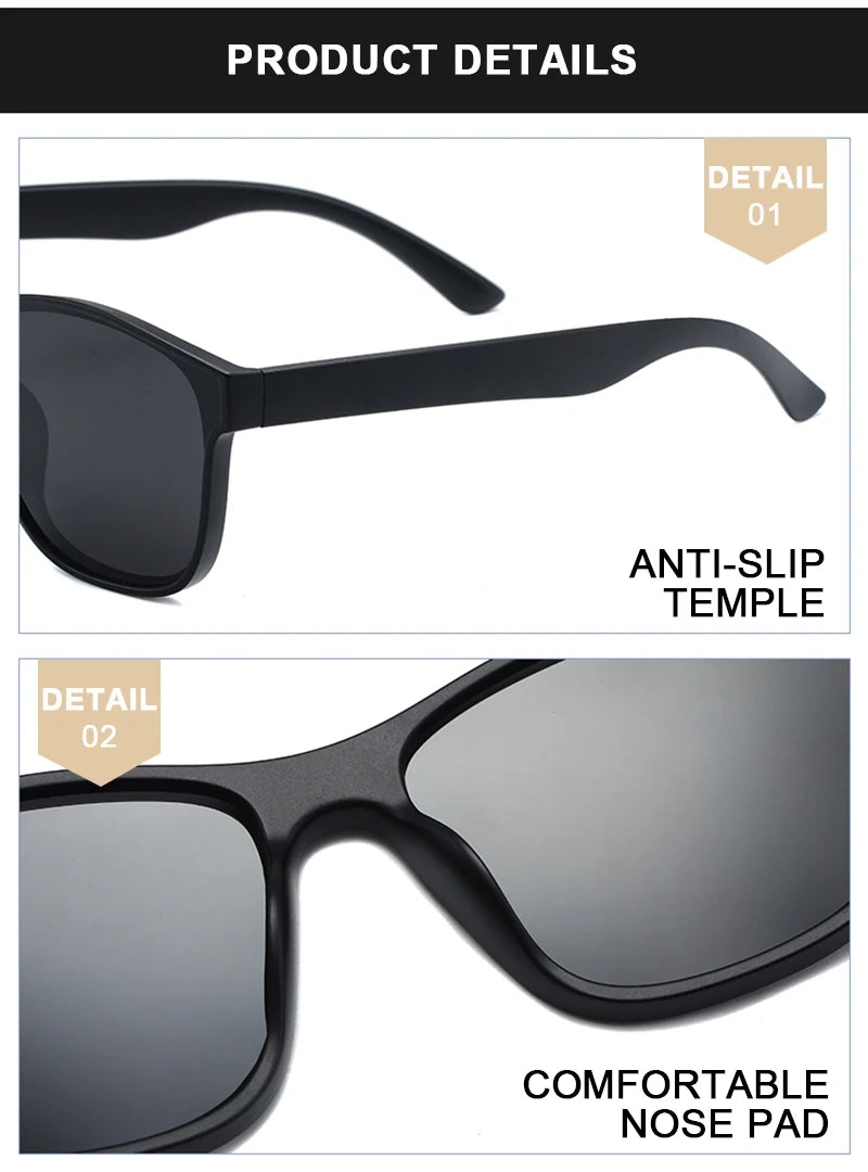 New Fashion Polarized Sunglasses Men Women Luxury Square Black Sun Glasses Male Female Stylish Hiking Driving Shades UV400