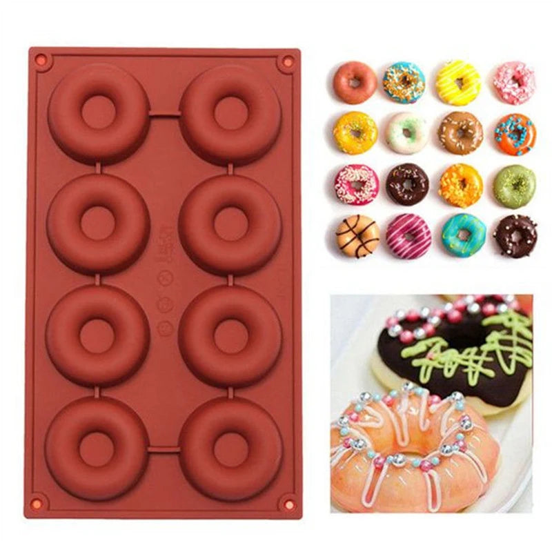 Silicone Donut Maker 3D DIY Baking Pastry Cookie Chocolate Round Mold Muffin Cake Mould Dessert Handmade Kitchen Cooking Tools