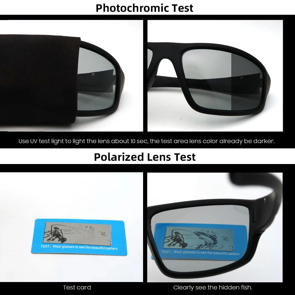 VIVIBEE Men Photochromic Sunglasses Black Sports Goggles Women Color Changing Polarized Driving 2025 Discoloration Sun Glasses