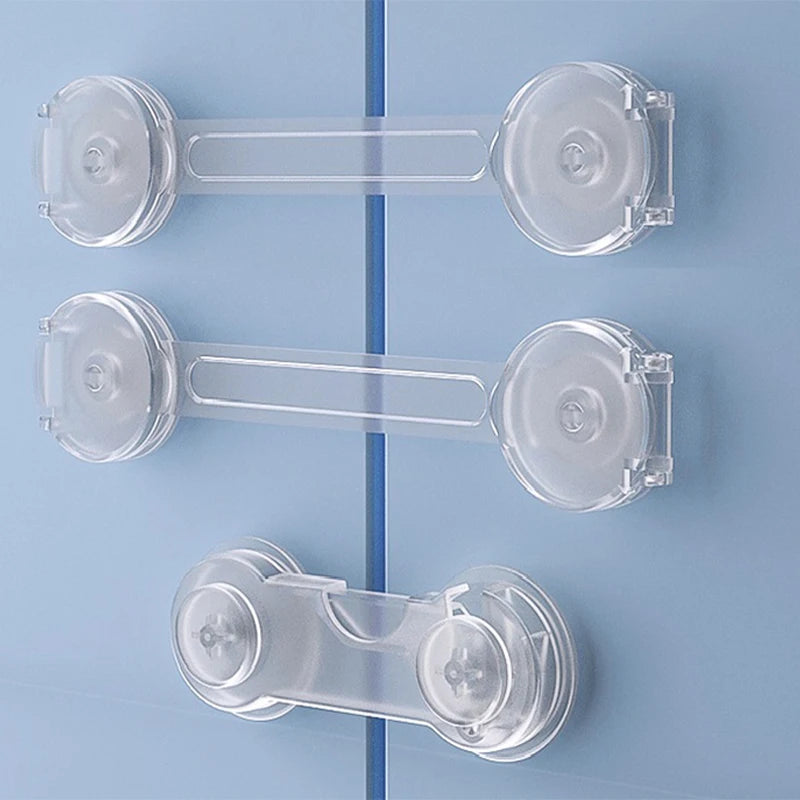 5*10 Pieces Baby Safety Drawer Anti-Pinching Hand Cabinet Drawer Locks Plastic White Safety Buckle for Children Kids Protection