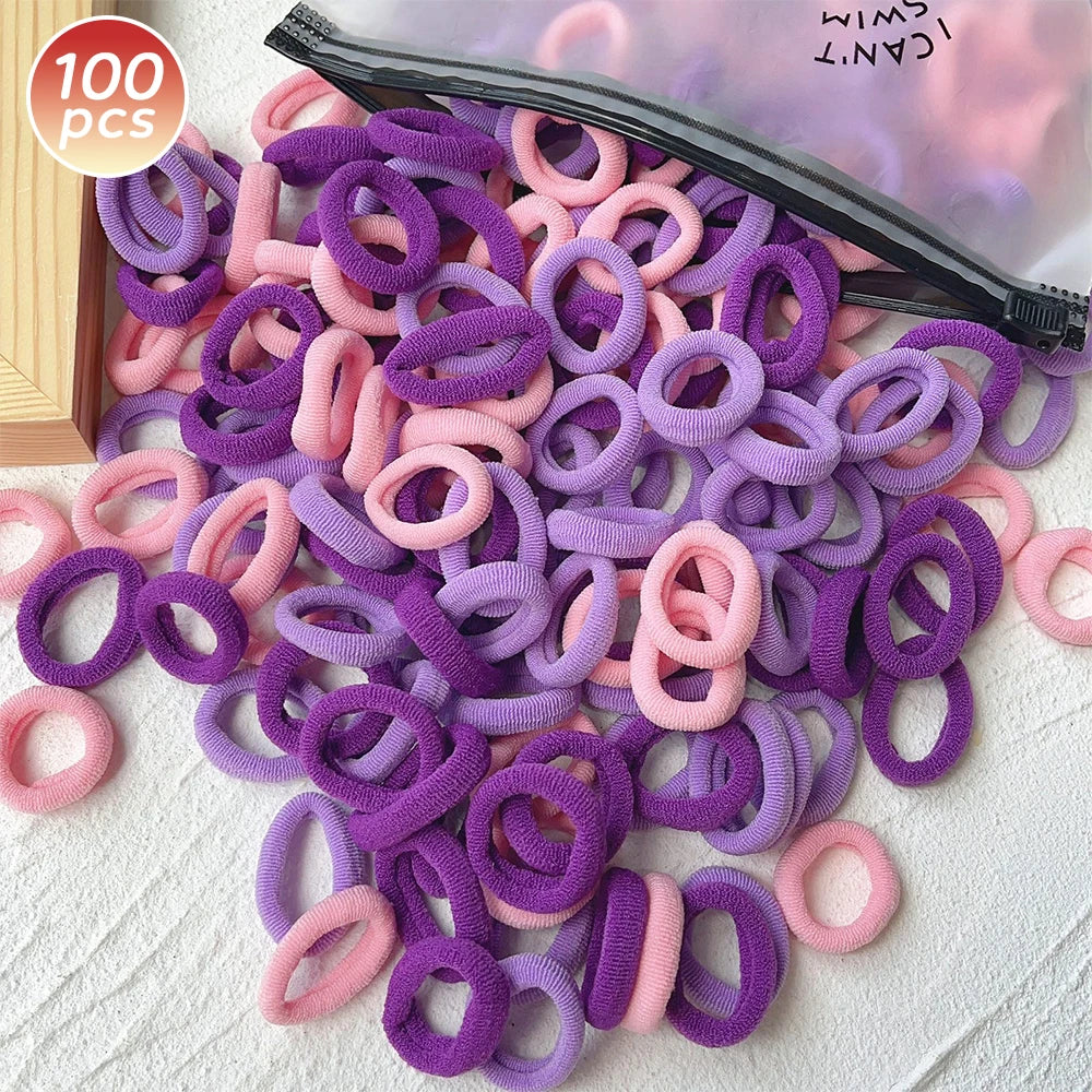 100/300/500 pcs Girls Colorful Elastic Hair Bands Ponytail Hold Hair Tie Rubber Bands Scrunchie Hair Accessories Bands for Girls