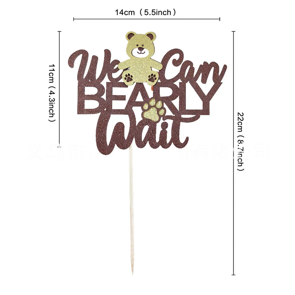 Blue Brown Bear Theme Party Decoration 7"/9"Plate Napkin Cup  DisposableTableware for Baby Shower Bear Theme Birthday Decoration