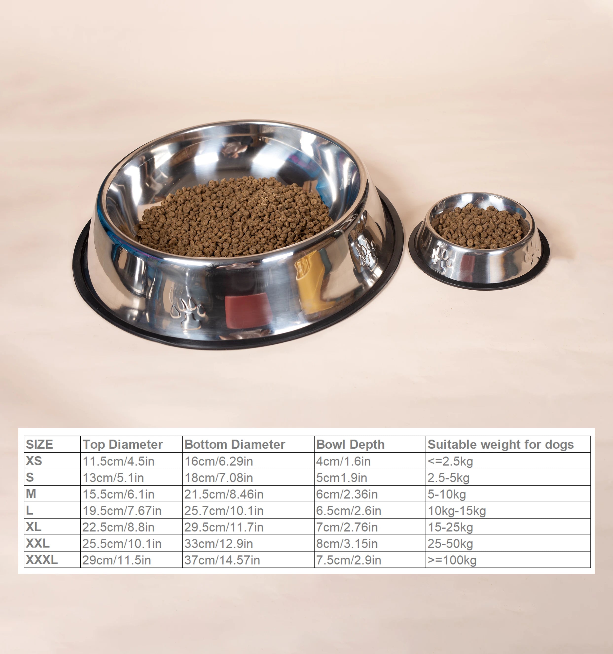 Stainless Steel Pet Dog Bowl Feeder Skidproof Anti-ant Shape Cat Dog Bowls Food Accessories Pet Supplies 7 Sizes