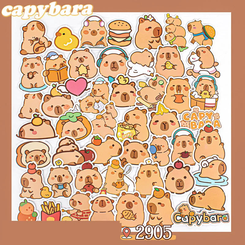 Capybara Theme Disposable Tableware Set Cartoon Capybara Tablecloth Cups Plates Napkin Happy Birthday Banner Kids Party Supplies