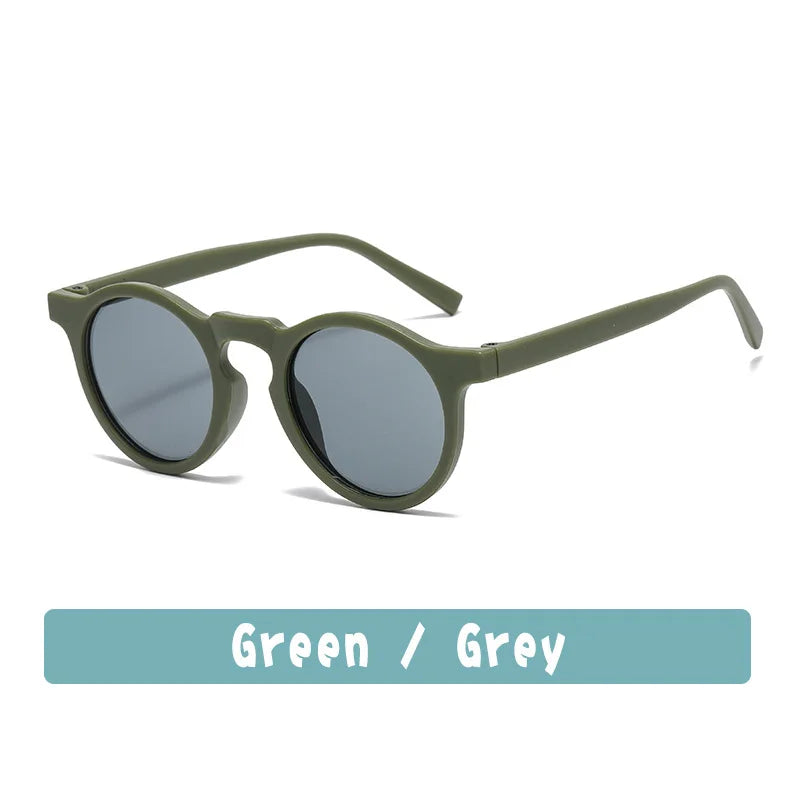 New Children Vintage Frosted Round Outdoor Sun Protection Sunglasses Baby Girls Acrylic UV400 Sunglasses Kids Fashion Glasses