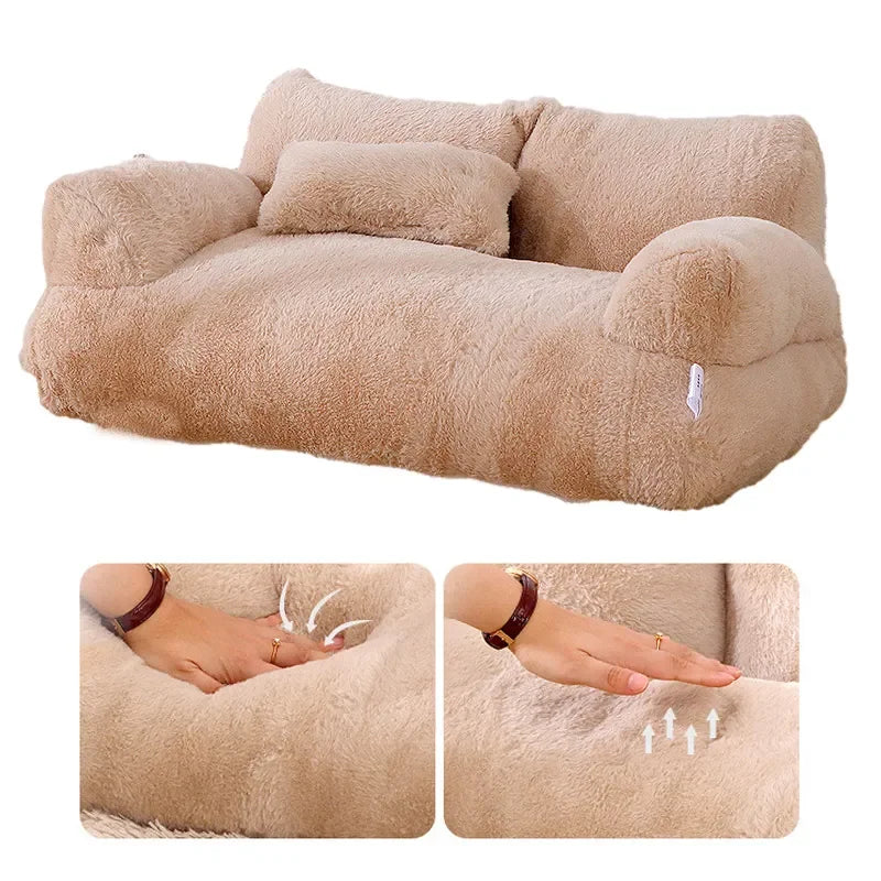 YOKEE Luxury Cat Bed Super Soft Warm Sofa for Small Dogs Detachable Washable Non-slip Kitten Puppy Sleeping House Pet Supplies