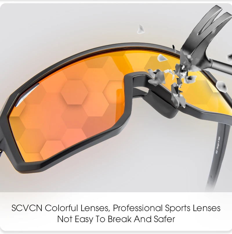 SCVCN Mountain Driving Glasses Cycling Sunglasses UV400 Women Sports Running Eyewear Men Road Bicycle Glasses Bike Goggles