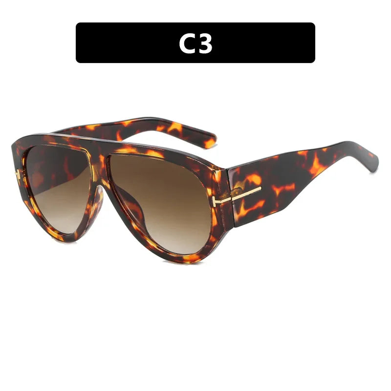 New Vintage Woman Oval Shape Sunglasses Brand Designer Sun Glasses Trendy Street Shoot Shades Eyewear UV400 Gafas De Sol