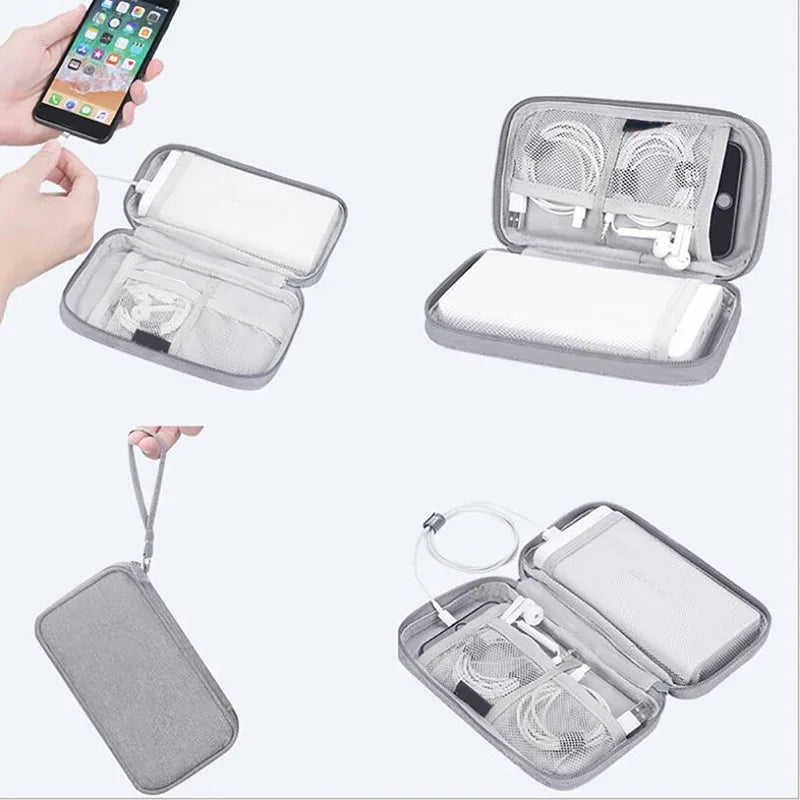 Data Cable Storage Bag Waterproof Portable Carry Case Layers Storage Bag Travel Organizer Bag for Cable Cord USB Charger