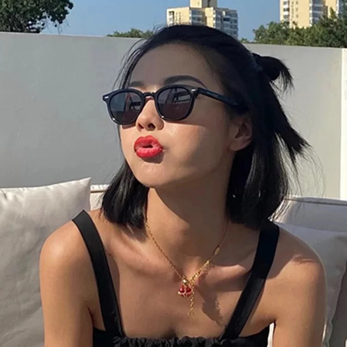 Retro Round Sunglasses Fashion Rice Nail Box Sunglasses For Men And Women Trend Joker Sunglasses