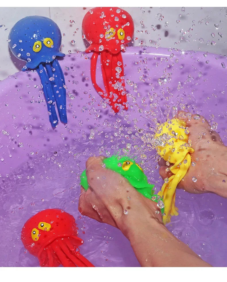 Octopus Baby Bath Toys - Absorbent Squeeze Water Toys Stress Relief Sensory Play - Summer Pool Beach Swimming Fun for Kids