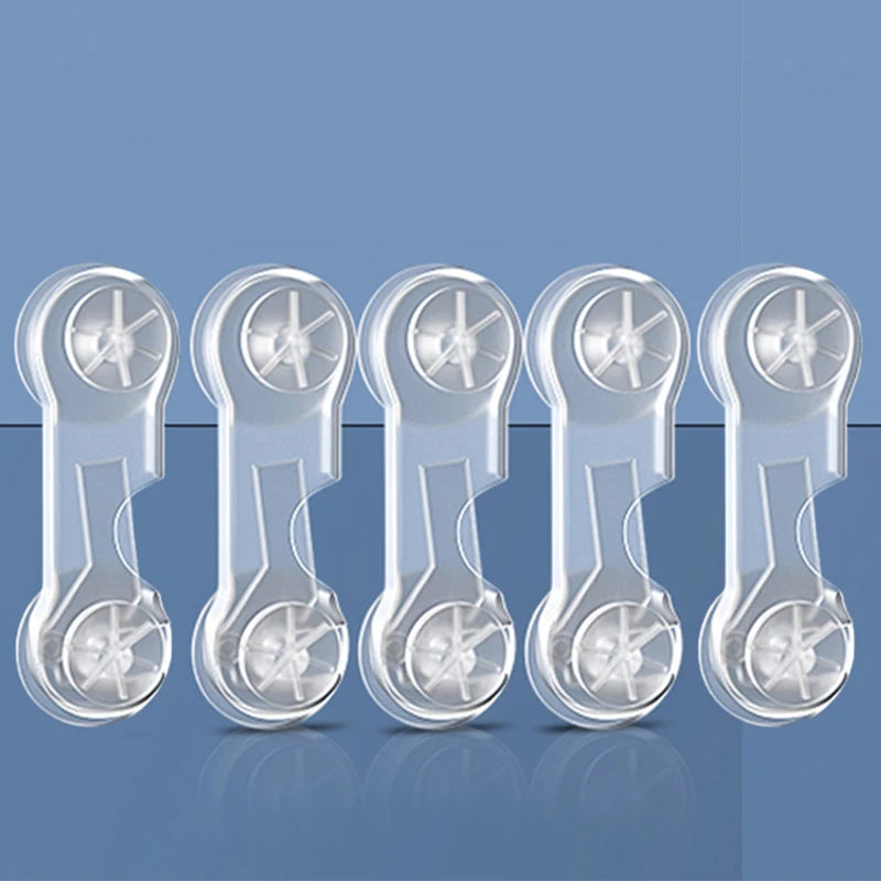 5*10 Pieces Baby Safety Drawer Anti-Pinching Hand Cabinet Drawer Locks Plastic White Safety Buckle for Children Kids Protection