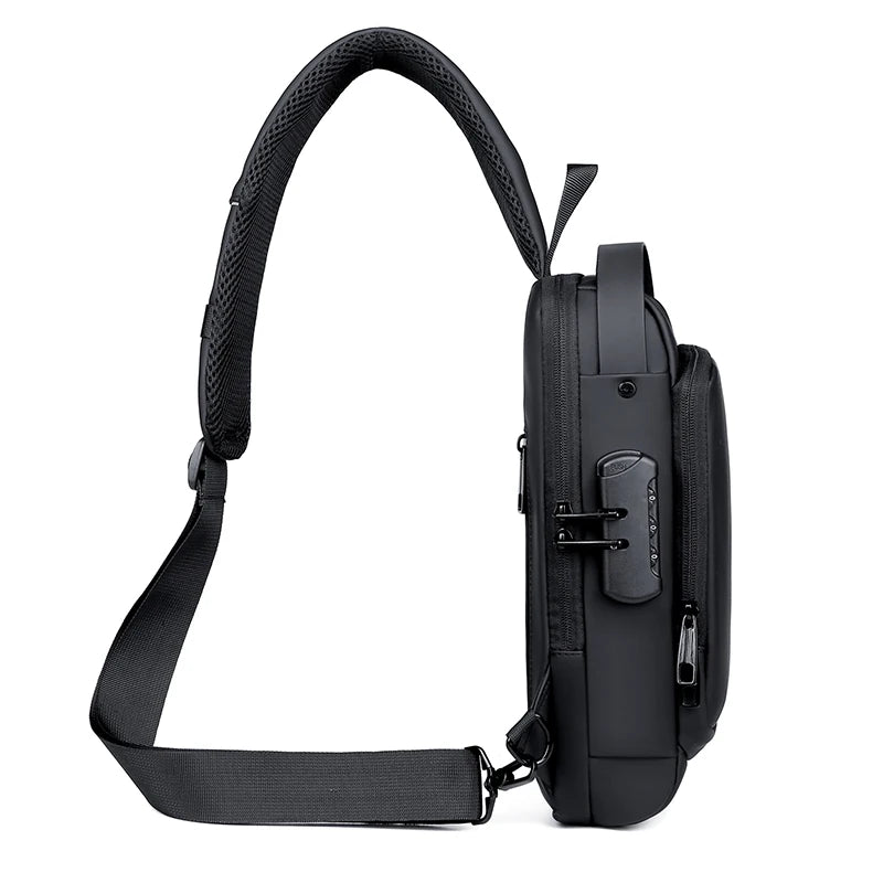 Men's Shoulder Bag Multifunction Anti Theft USB Messenger Pack Man Crossbody Cross Body Travel Chest Bags Pack