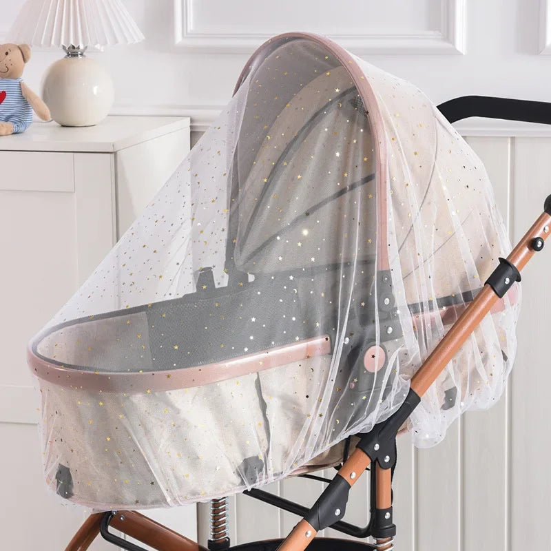 Baby Stroller Mosquito Net Pushchair Cart Insect Shield Net Mesh Safe Infants Protection Mesh Cover Baby Stroller Accessories