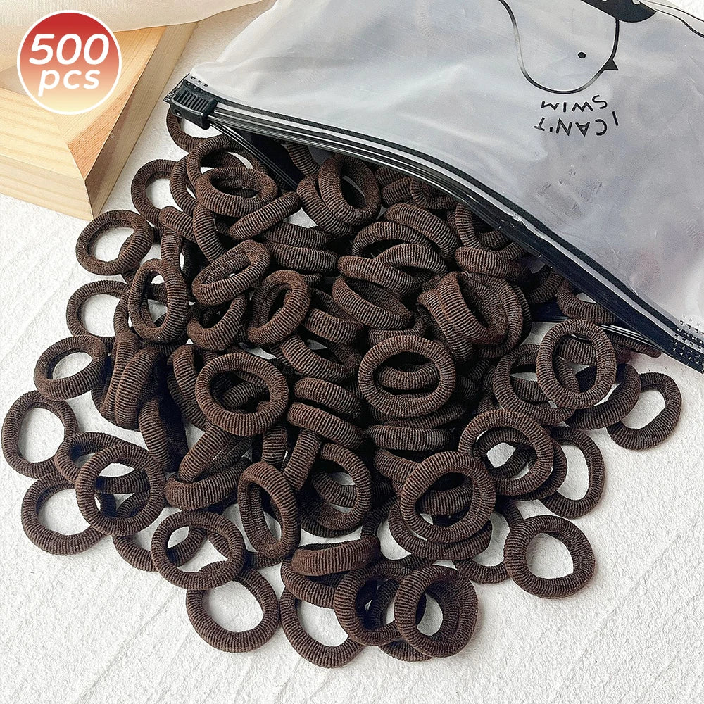 100/300/500 pcs Girls Colorful Elastic Hair Bands Ponytail Hold Hair Tie Rubber Bands Scrunchie Hair Accessories Bands for Girls