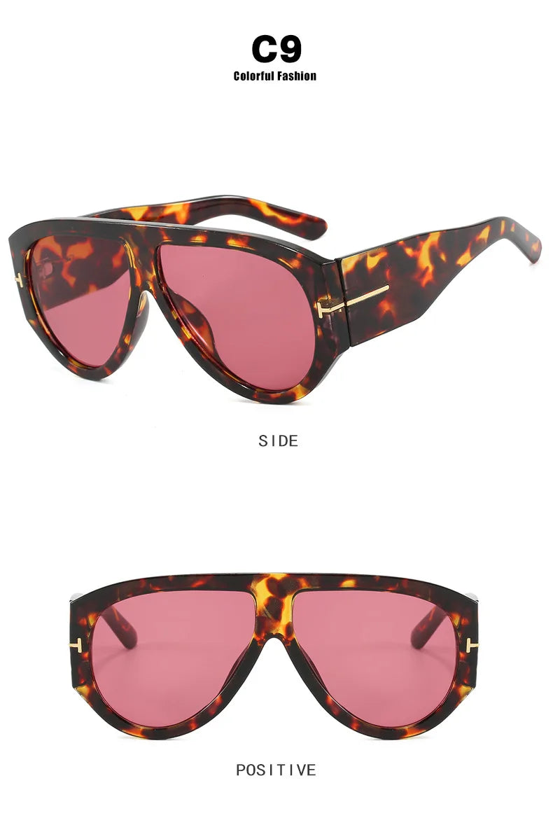 New Vintage Woman Oval Shape Sunglasses Brand Designer Sun Glasses Trendy Street Shoot Shades Eyewear UV400 Gafas De Sol