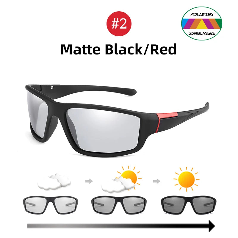 VIVIBEE Men Photochromic Sunglasses Black Sports Goggles Women Color Changing Polarized Driving 2025 Discoloration Sun Glasses