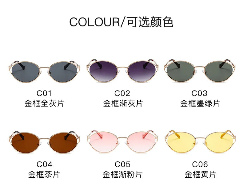 Fashion Small Sunglasses Brand Designer Metal Woman Prescription Optical Frame Eyeglasses UV Protection Man Shades Oculos De Sol