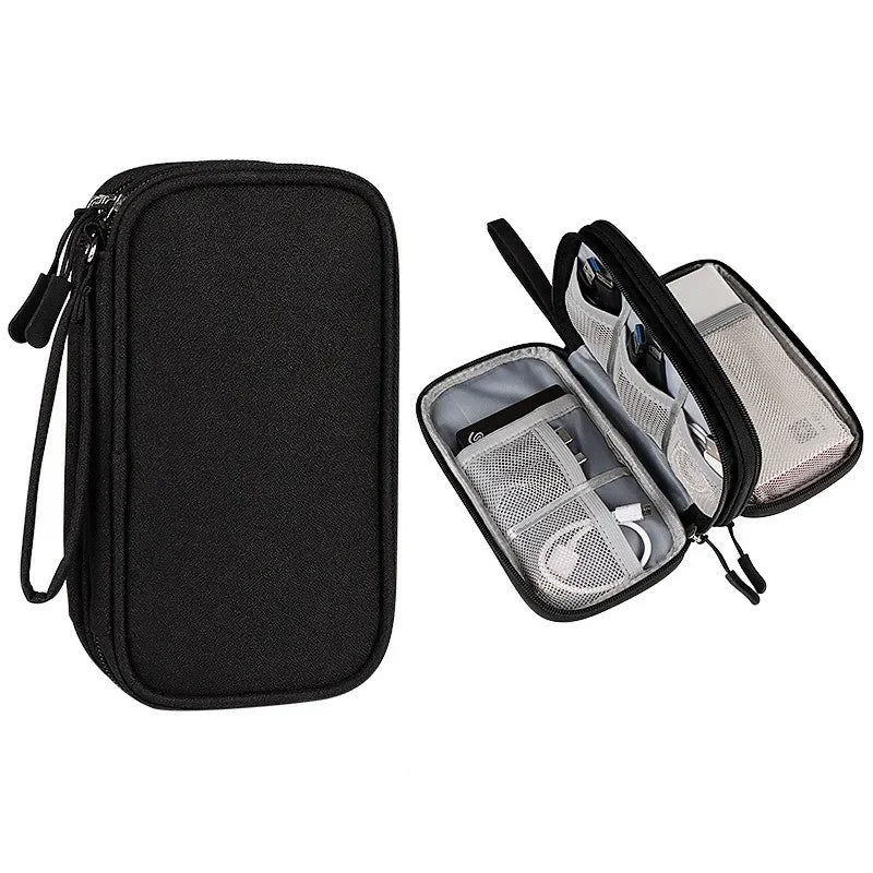 Data Cable Storage Bag Waterproof Portable Carry Case Layers Storage Bag Travel Organizer Bag for Cable Cord USB Charger