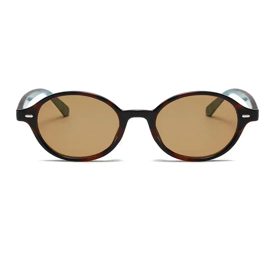 Retro Small Oval Sunglasses Women Men Rivets Shades Fashion Eyewear Luxury Sun Glasses UV400  Female