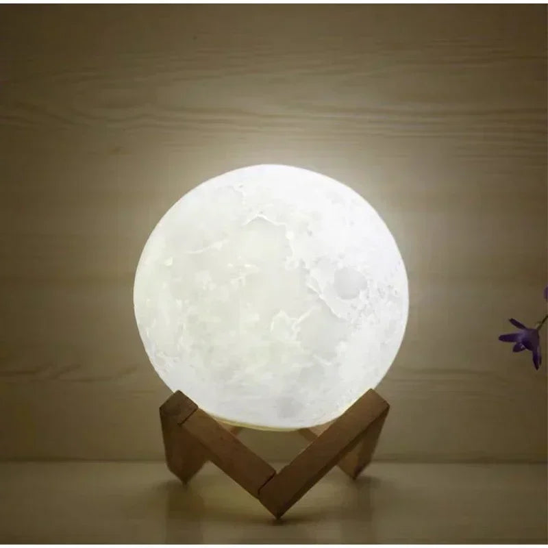 8CM LED Night Light 3D Print Moon Lamp Bedroom Decor MoonLight for Kids Gifts Decorations Creative Bedside Atmosphere Lighting