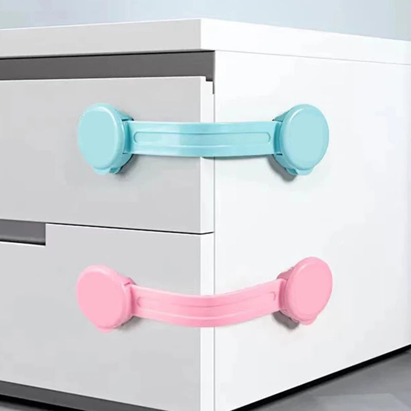 5*10 Pieces Baby Safety Drawer Anti-Pinching Hand Cabinet Drawer Locks Plastic White Safety Buckle for Children Kids Protection