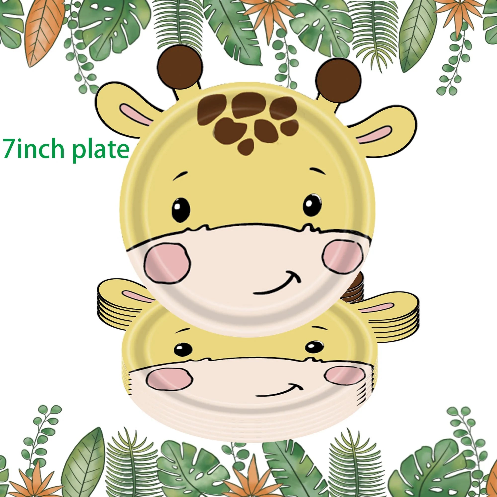 Jungle Animals Disposable Tableware Sets Lion Elephant Tiger Hippo Tablecloth Cups Plate Kids Birthday Safari Party Decoration