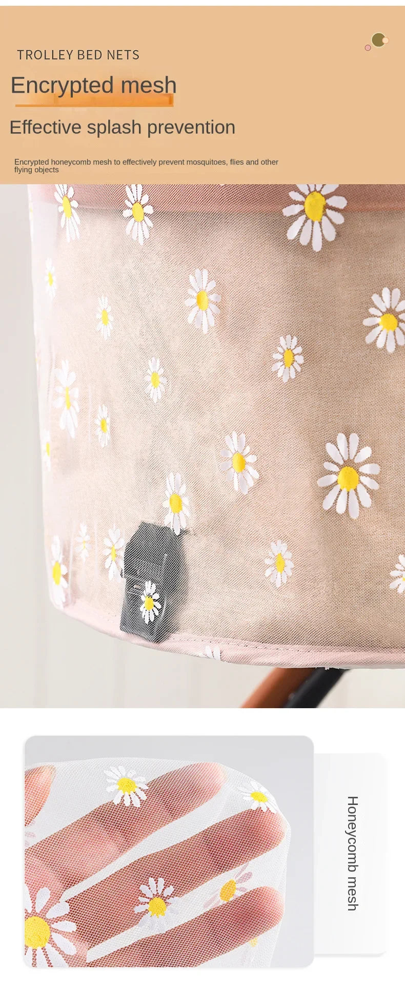 Baby Stroller Mosquito Net Pushchair Cart Insect Shield Net Mesh Safe Infants Protection Mesh Cover Baby Stroller Accessories