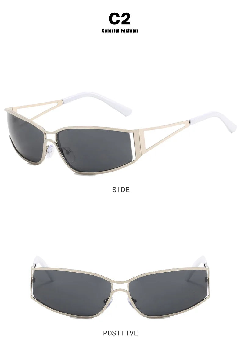 Y2k Sunglasses Women Men Oversized Brand Designer Gradient Goggle Sun Glasses Steampunk Glasses Shades Eyewear Mirror Eyeglasses