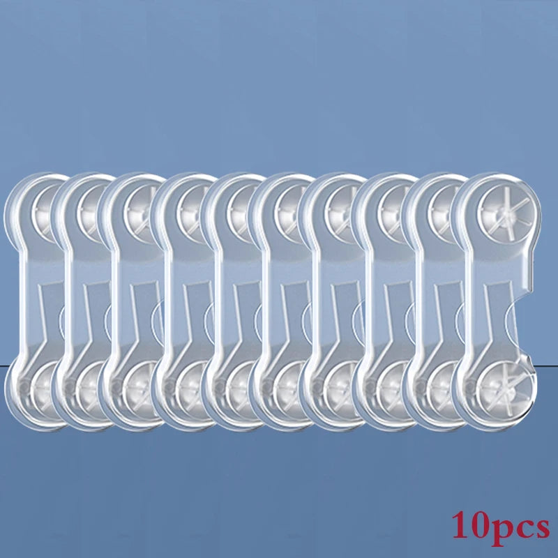 5*10 Pieces Baby Safety Drawer Anti-Pinching Hand Cabinet Drawer Locks Plastic White Safety Buckle for Children Kids Protection