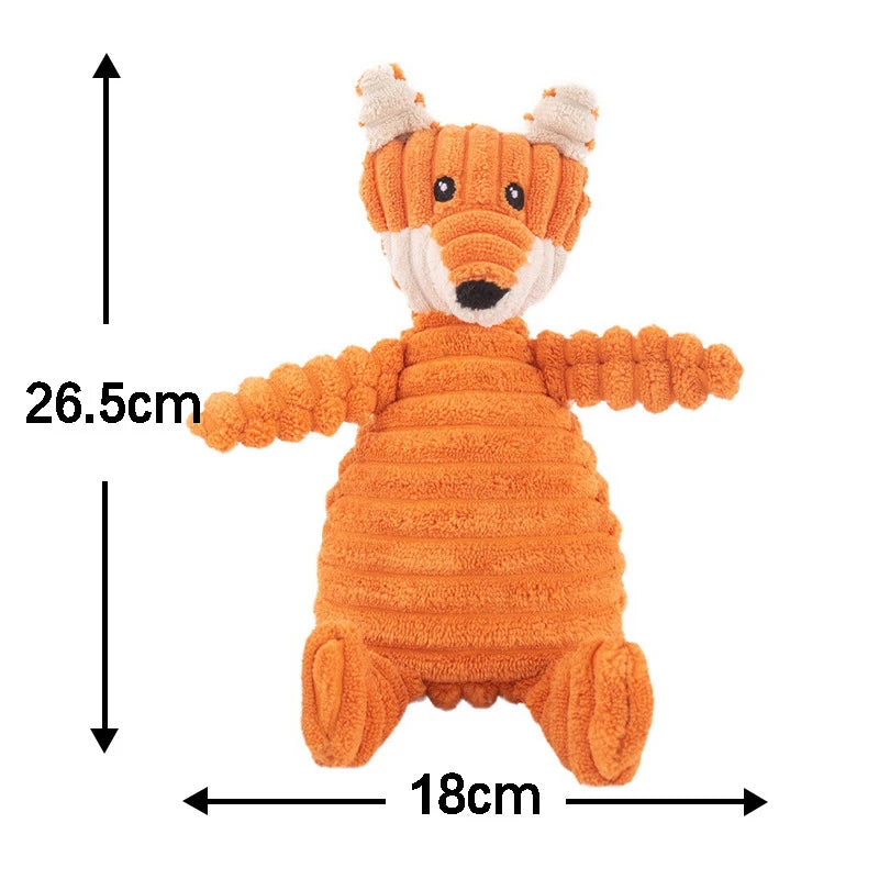 Pet Plush Toy Cat Dog Interactive Teething Toy Animals Bite Resistant Interactive Squeaky Pet Dog Teeth Cleaning Chew Toy