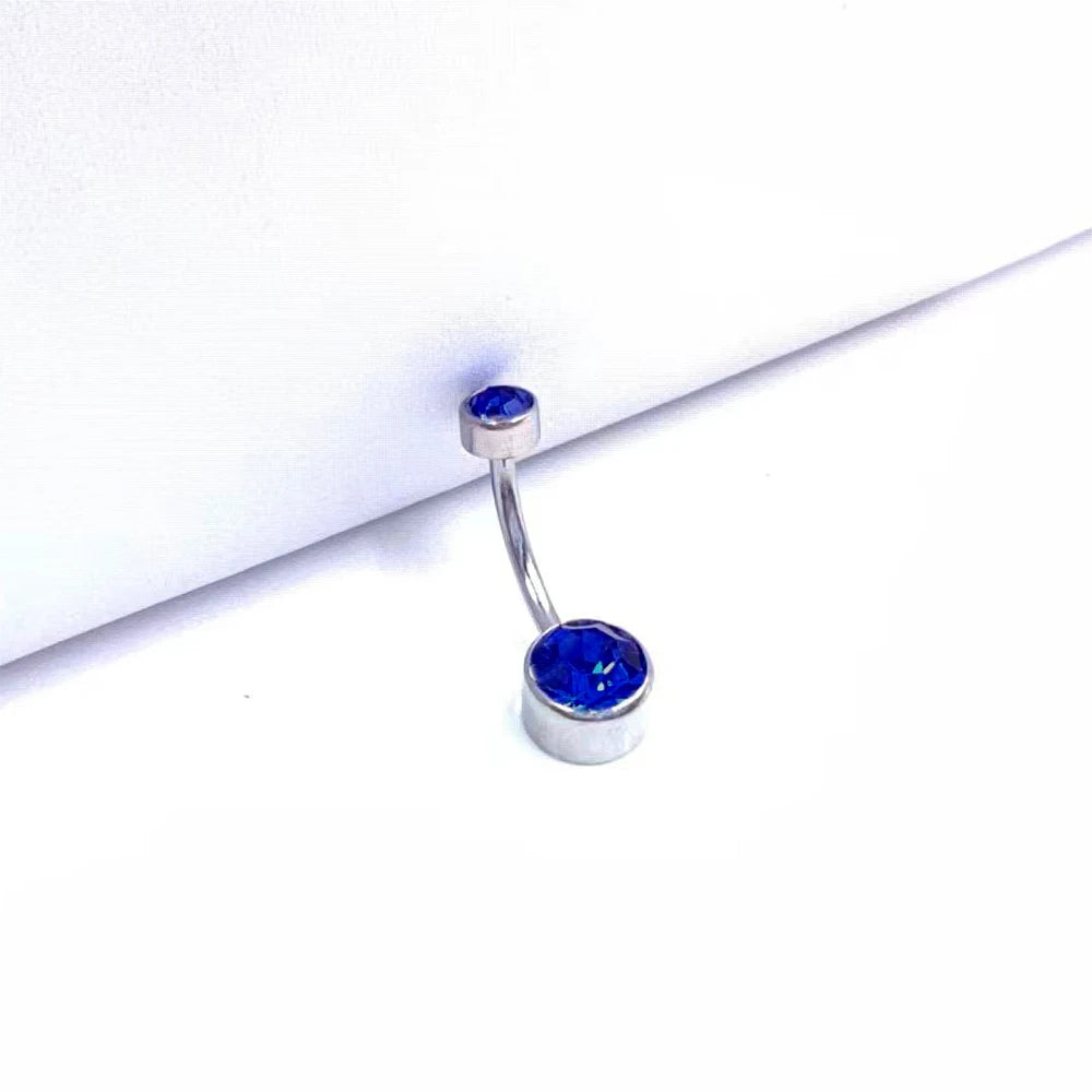 G23 Titanium Button Rings Body Piercing Jewellery Premium Stone Belly Fashion Navel Piercing Ring Jewelry for Women Wholesal