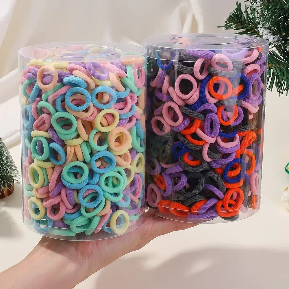 100/300/500 pcs Girls Colorful Elastic Hair Bands Ponytail Hold Hair Tie Rubber Bands Scrunchie Hair Accessories Bands for Girls
